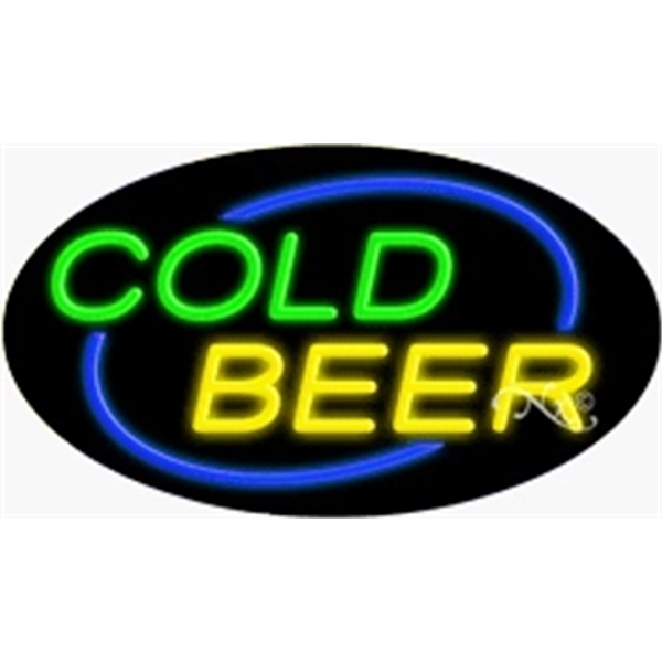 17" x 30" x 3" oval shaped, flashing neon sign; for... from ASI 30442 Above & Beyond Advertising Products / PromoAdLine