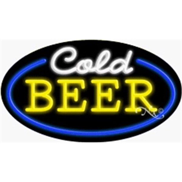 17" x 30" x 3" oval shaped, flashing neon sign; for... from ASI 30442 Above & Beyond Advertising Products / PromoAdLine