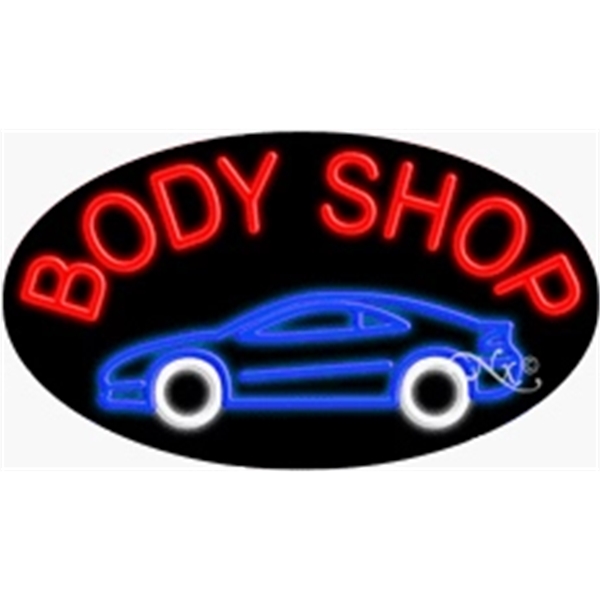 17" x 30" x 3" oval shaped, flashing neon sign; for... from ASI 30442 Above & Beyond Advertising Products / PromoAdLine