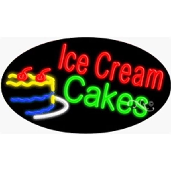 17" x 30" x 3" oval shaped, flashing neon sign; for... from ASI 30442 Above & Beyond Advertising Products / PromoAdLine