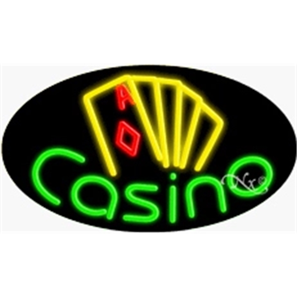 17" x 30" x 3" oval shaped, flashing neon sign; for... from ASI 30442 Above & Beyond Advertising Products / PromoAdLine