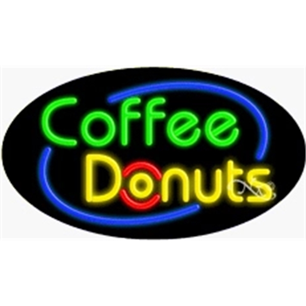 17" x 30" x 3" oval shaped, flashing neon sign; for... from ASI 30442 Above & Beyond Advertising Products / PromoAdLine