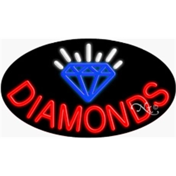 17" x 30" x 3" oval shaped, flashing neon sign; for... from ASI 30442 Above & Beyond Advertising Products / PromoAdLine