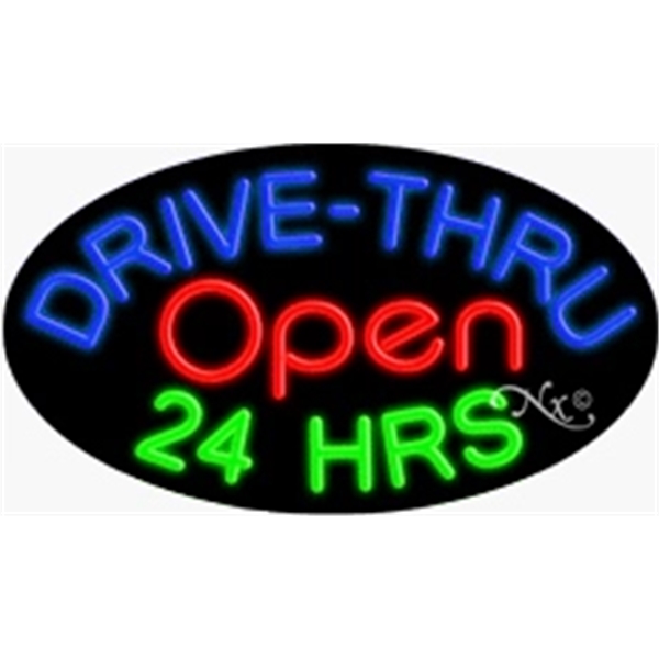 17" x 30" x 3" oval shaped, flashing neon sign; for... from ASI 30442 Above & Beyond Advertising Products / PromoAdLine