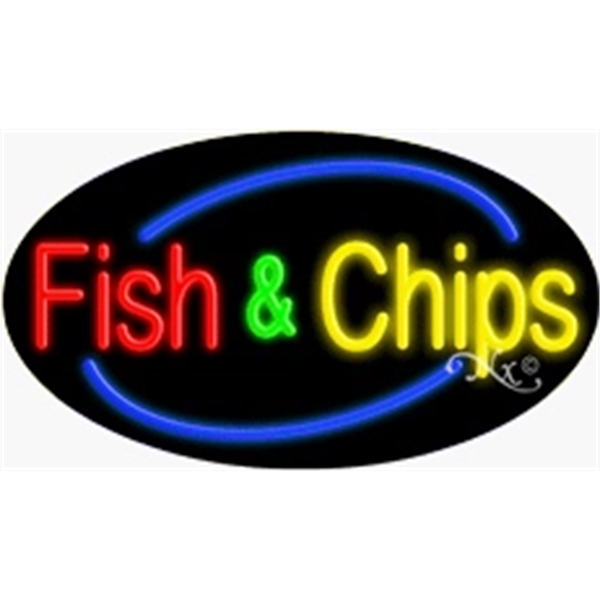 17" x 30" x 3" oval shaped, flashing neon sign; for... from ASI 30442 Above & Beyond Advertising Products / PromoAdLine