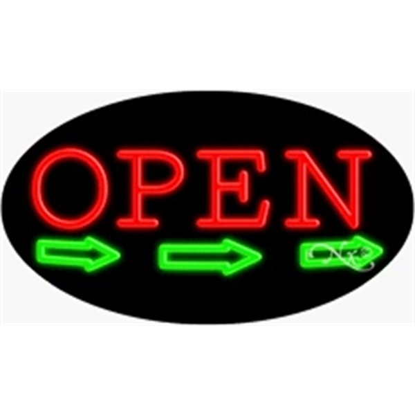 17" x 30" x 3" oval shaped, flashing neon sign; for... from ASI 30442 Above & Beyond Advertising Products / PromoAdLine