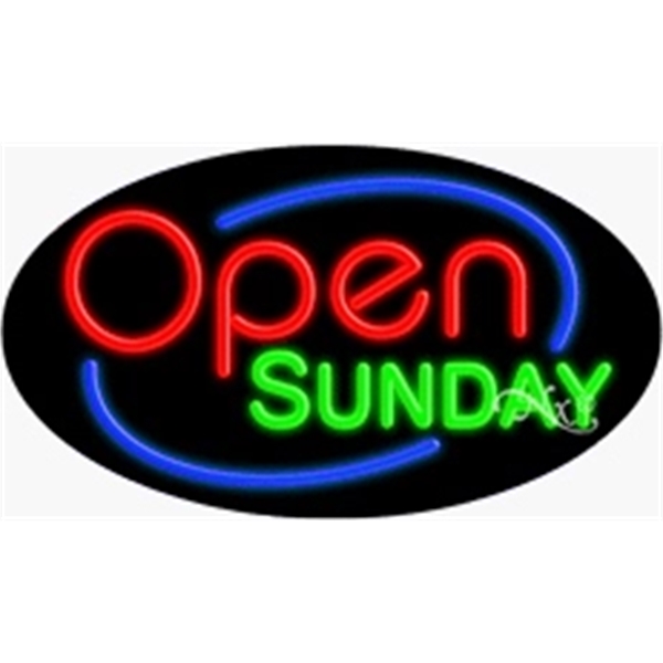 17" x 30" x 3" oval shaped, flashing neon sign; for... from ASI 30442 Above & Beyond Advertising Products / PromoAdLine