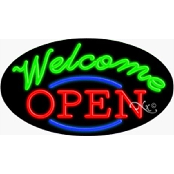 17" x 30" x 3" oval shaped, flashing neon sign; for... from ASI 30442 Above & Beyond Advertising Products / PromoAdLine