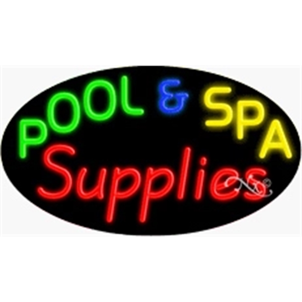 17" x 30" x 3" oval shaped, flashing neon sign; for... from ASI 30442 Above & Beyond Advertising Products / PromoAdLine