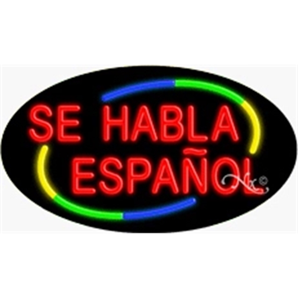 17" x 30" x 3" oval shaped, flashing neon sign; for... from ASI 30442 Above & Beyond Advertising Products / PromoAdLine