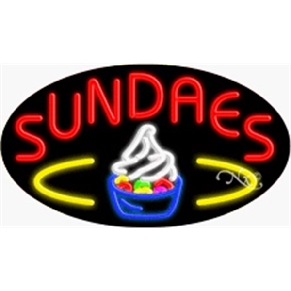 17" x 30" x 3" oval shaped, flashing neon sign; for... from ASI 30442 Above & Beyond Advertising Products / PromoAdLine