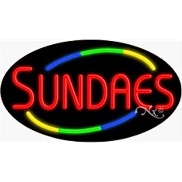 17" x 30" x 3" oval shaped, flashing neon sign; for... from ASI 30442 Above & Beyond Advertising Products / PromoAdLine