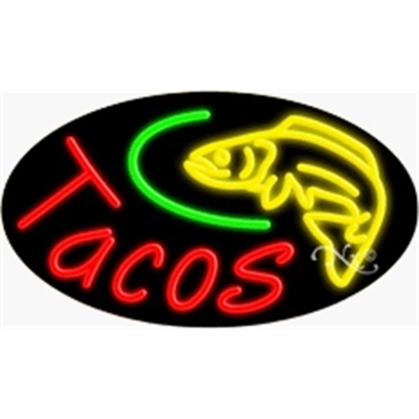 17" x 30" x 3" oval shaped, flashing neon sign; for... from ASI 30442 Above & Beyond Advertising Products / PromoAdLine