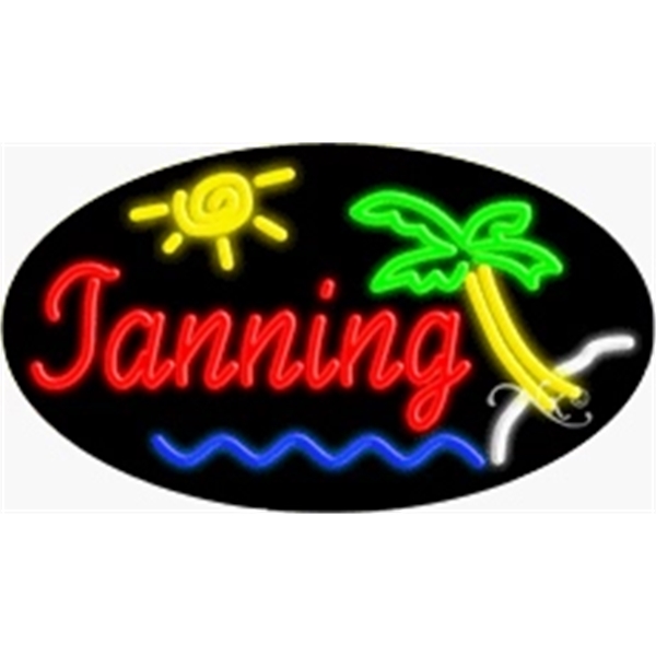 17" x 30" x 3" oval shaped, flashing neon sign; for... from ASI 30442 Above & Beyond Advertising Products / PromoAdLine