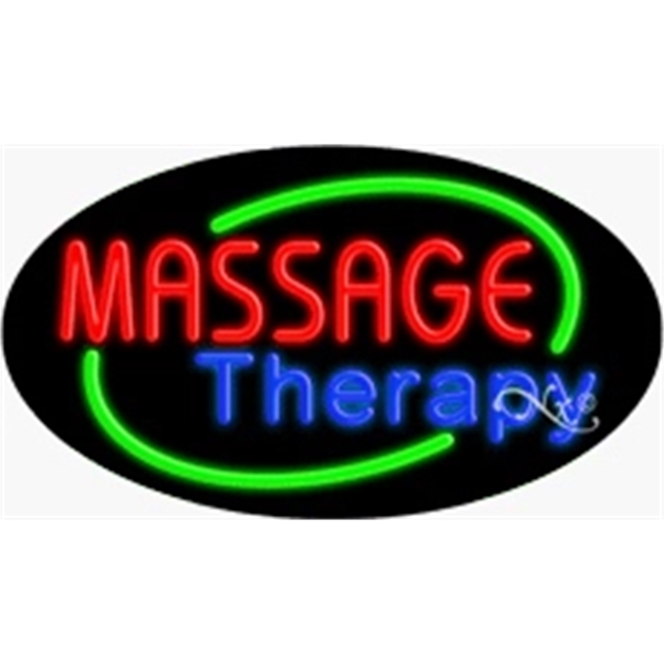 17" x 30" x 3" oval shaped, flashing neon sign; for... from ASI 30442 Above & Beyond Advertising Products / PromoAdLine