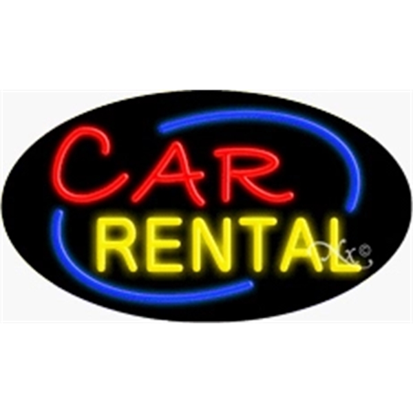 17" x 30" x 3" oval shaped, flashing neon sign; for... from ASI 30442 Above & Beyond Advertising Products / PromoAdLine