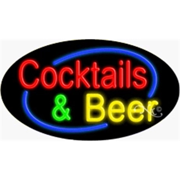 17" x 30" x 3" oval shaped, flashing neon sign; for... from ASI 30442 Above & Beyond Advertising Products / PromoAdLine