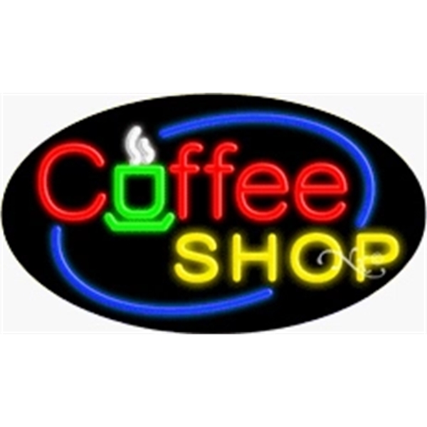 17" x 30" x 3" oval shaped, flashing neon sign; for... from ASI 30442 Above & Beyond Advertising Products / PromoAdLine