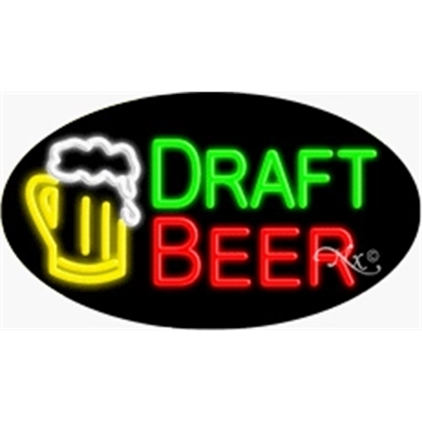 17" x 30" x 3" oval shaped, flashing neon sign; for... from ASI 30442 Above & Beyond Advertising Products / PromoAdLine