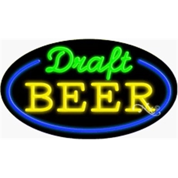 17" x 30" x 3" oval shaped, flashing neon sign; for... from ASI 30442 Above & Beyond Advertising Products / PromoAdLine