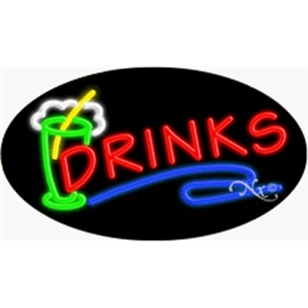 17" x 30" x 3" oval shaped, flashing neon sign; for... from ASI 30442 Above & Beyond Advertising Products / PromoAdLine