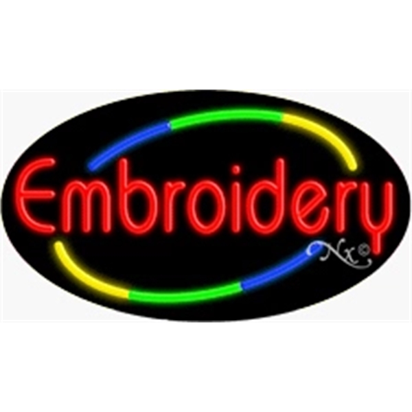 17" x 30" x 3" oval shaped, flashing neon sign; for... from ASI 30442 Above & Beyond Advertising Products / PromoAdLine