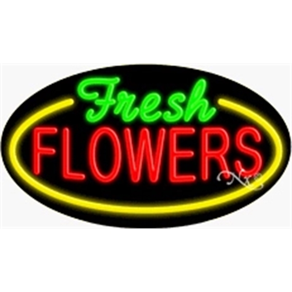 17" x 30" x 3" oval shaped, flashing neon sign; for... from ASI 30442 Above & Beyond Advertising Products / PromoAdLine