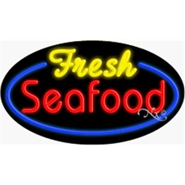 17" x 30" x 3" oval shaped, flashing neon sign; for... from ASI 30442 Above & Beyond Advertising Products / PromoAdLine