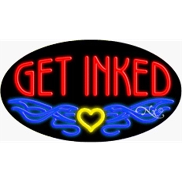 17" x 30" x 3" oval shaped, flashing neon sign; for... from ASI 30442 Above & Beyond Advertising Products / PromoAdLine