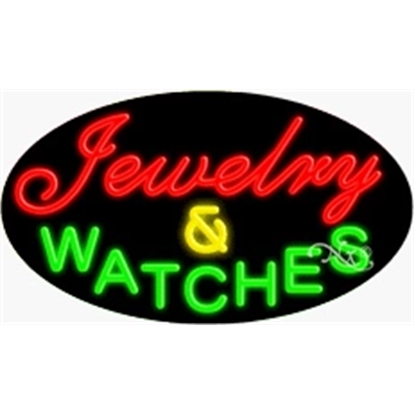 17" x 30" x 3" oval shaped, flashing neon sign; for... from ASI 30442 Above & Beyond Advertising Products / PromoAdLine