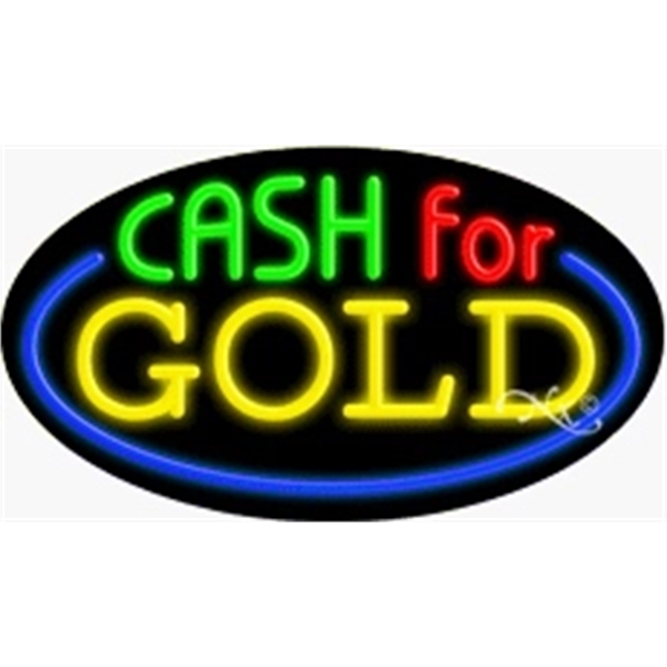 17" x 30" x 3" oval shaped, flashing neon sign; for... from ASI 30442 Above & Beyond Advertising Products / PromoAdLine