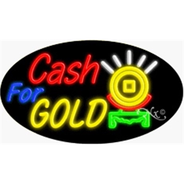 17" x 30" x 3" oval shaped, flashing neon sign; for... from ASI 30442 Above & Beyond Advertising Products / PromoAdLine