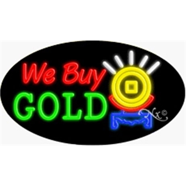 17" x 30" x 3" oval shaped, flashing neon sign; for... from ASI 30442 Above & Beyond Advertising Products / PromoAdLine