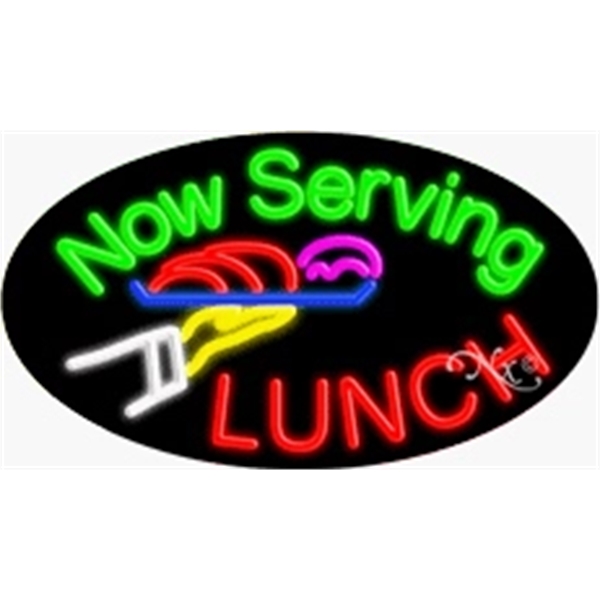 17" x 30" x 3" oval shaped, flashing neon sign; for... from ASI 30442 Above & Beyond Advertising Products / PromoAdLine