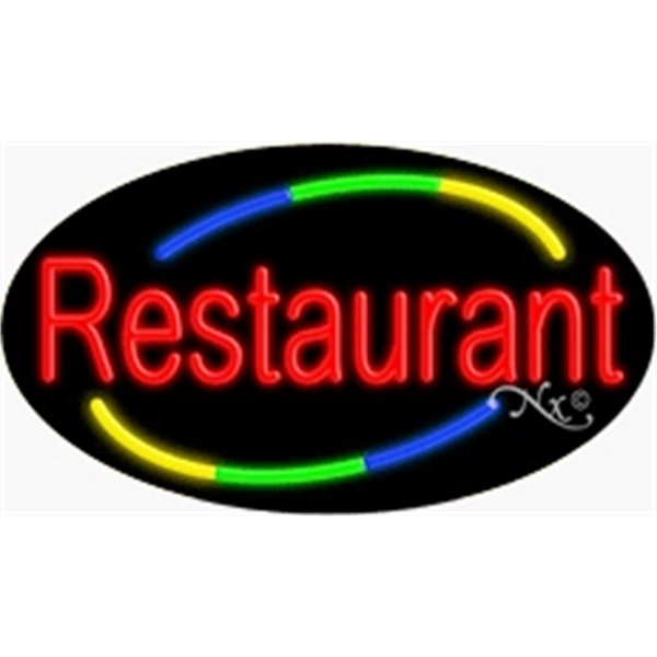 17" x 30" x 3" oval shaped, flashing neon sign; for... from ASI 30442 Above & Beyond Advertising Products / PromoAdLine