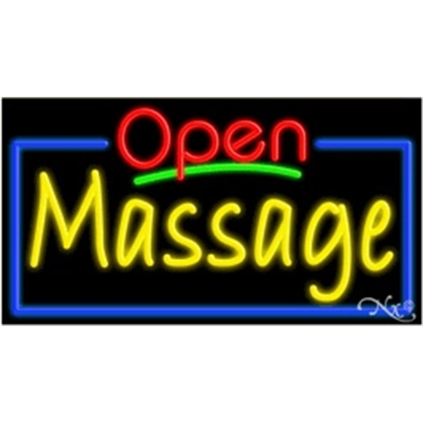 20" x 37" x 3" neon sign with open, for indoor... from ASI 30442 Above & Beyond Advertising Products / PromoAdLine