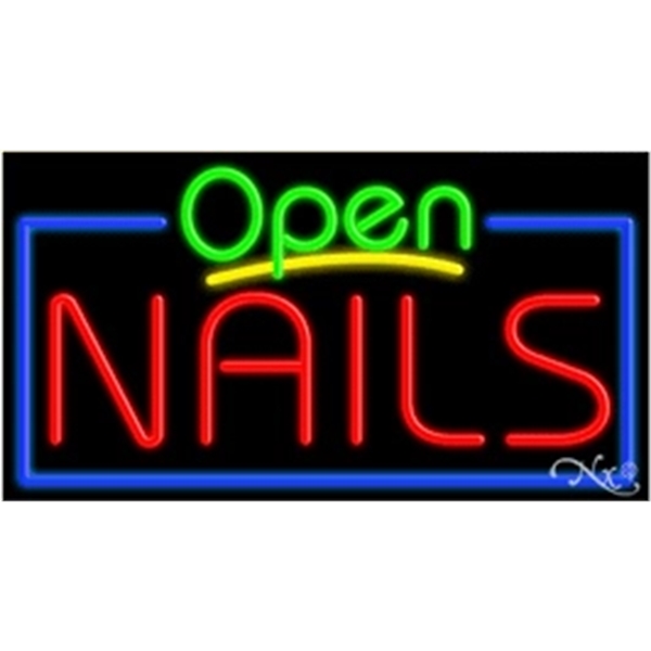20" x 37" x 3" neon sign with open, for indoor... from ASI 30442 Above & Beyond Advertising Products / PromoAdLine