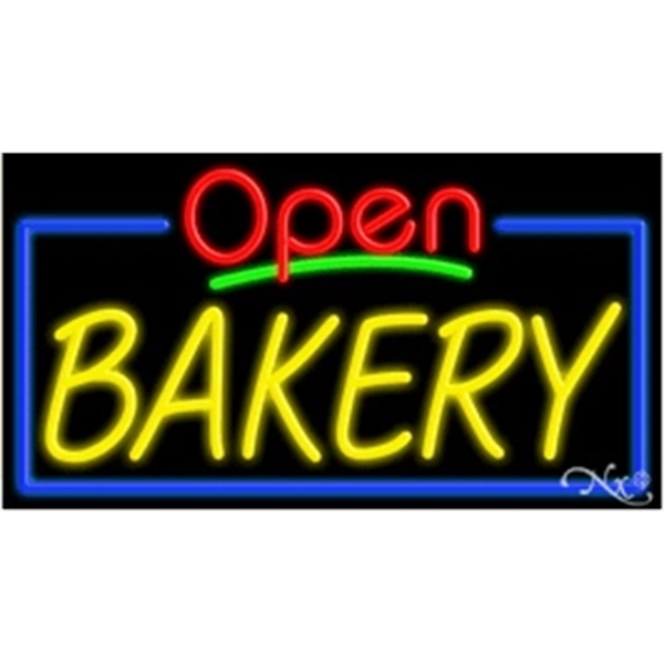 20" x 37" x 3" neon sign with open, for indoor... from ASI 30442 Above & Beyond Advertising Products / PromoAdLine