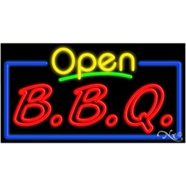 20" x 37" x 3" neon sign with open, for indoor... from ASI 30442 Above & Beyond Advertising Products / PromoAdLine