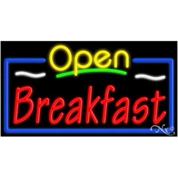 20" x 37" x 3" neon sign with open, for indoor... from ASI 30442 Above & Beyond Advertising Products / PromoAdLine
