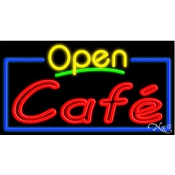 20" x 37" x 3" neon sign with open, for indoor... from ASI 30442 Above & Beyond Advertising Products / PromoAdLine