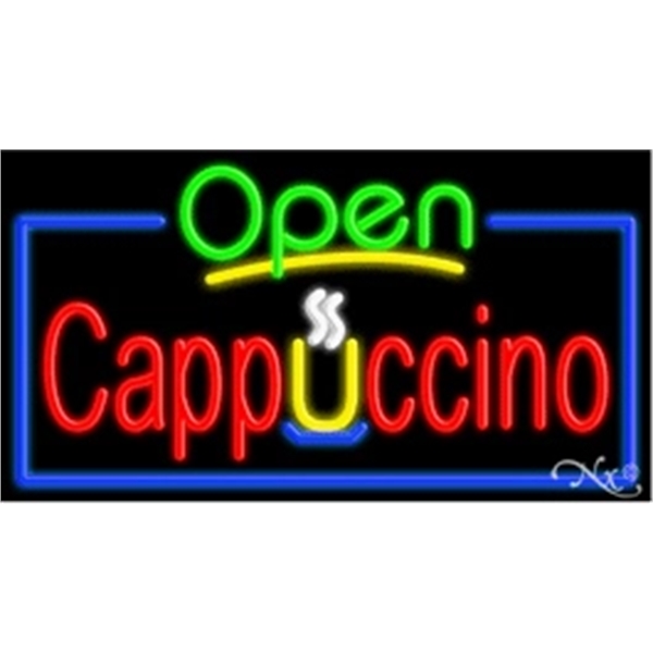 20" x 37" x 3" neon sign with open, for indoor... from ASI 30442 Above & Beyond Advertising Products / PromoAdLine