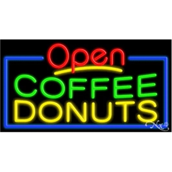 20" x 37" x 3" neon sign with open, for indoor... from ASI 30442 Above & Beyond Advertising Products / PromoAdLine