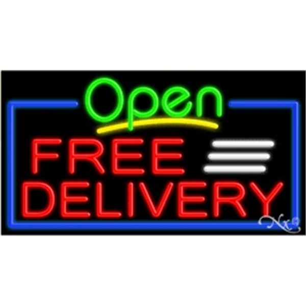20" x 37" x 3" neon sign with open, for indoor... from ASI 30442 Above & Beyond Advertising Products / PromoAdLine
