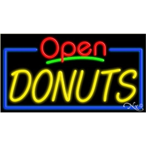 20" x 37" x 3" neon sign with open, for indoor... from ASI 30442 Above & Beyond Advertising Products / PromoAdLine