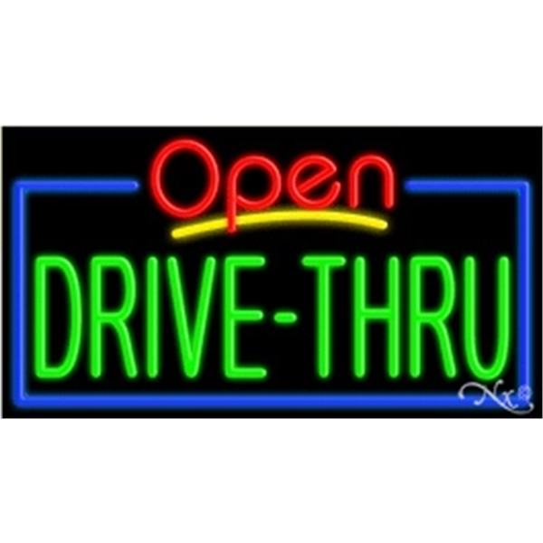 20" x 37" x 3" neon sign with open, for indoor... from ASI 30442 Above & Beyond Advertising Products / PromoAdLine