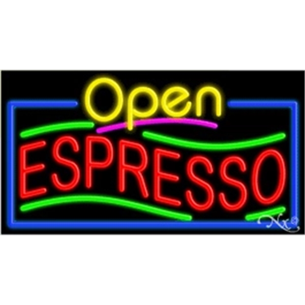 20" x 37" x 3" neon sign with open, for indoor... from ASI 30442 Above & Beyond Advertising Products / PromoAdLine