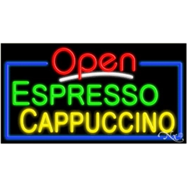 20" x 37" x 3" neon sign with open, for indoor... from ASI 30442 Above & Beyond Advertising Products / PromoAdLine