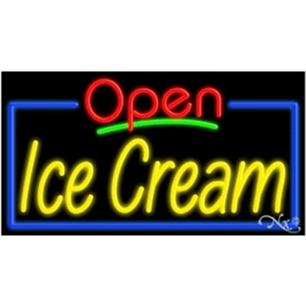 20" x 37" x 3" neon sign with open, for indoor... from ASI 30442 Above & Beyond Advertising Products / PromoAdLine