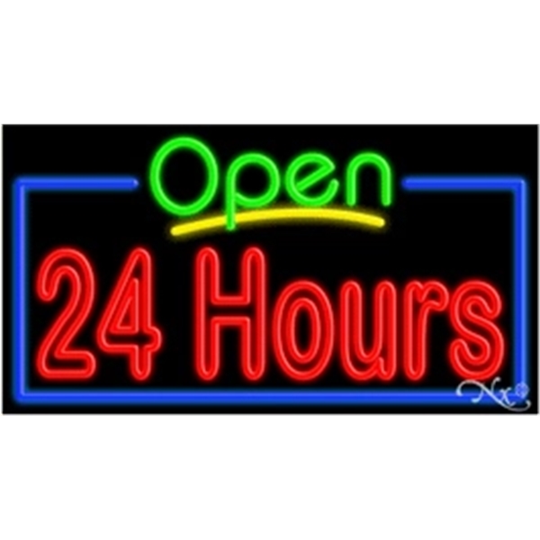 20" x 37" x 3" neon sign with open, for indoor... from ASI 30442 Above & Beyond Advertising Products / PromoAdLine